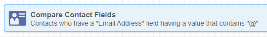Segment filtering criteria: Email address field having a value that contains "@"